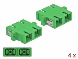 85992 Delock Accoppiatore in fibra ottica SC Duplex femmina per SC Duplex femmina monomodale 4 pezzi verde