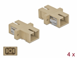 85993 Delock Optical Fiber Coupler SC Simplex female to SC Simplex female Multi-mode 4 pieces beige