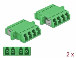 86539 Delock Optical Fiber Coupler LC Quad female to LC Quad female Single-mode 2 pieces green