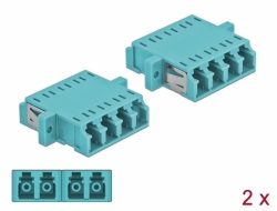 86541 Delock Accoppiatore in fibra ottica LC Quad femmina per LC Quad femmina multimodale 2 pezzi blu chiaro