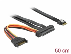 86747 Delock Cable Slim SAS SFF-8654 4i > SAS SFF-8639 de 50 cm