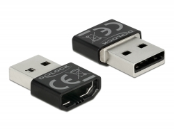 65680 Delock Adapter HDMI-A hona > USB Typ-A hane svart