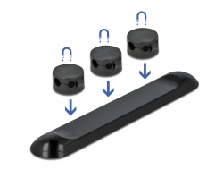 18333 Delock Magnetic Clips for Cable 3 pieces black