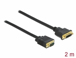 86757 Delock Kábel DVI 24+5 csatlakozóhüvellyel - VGA csatlakozódugóval 2 m