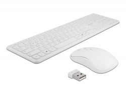 12703 Delock Vezetékmentes USB klaviatúra és egér szett 2,4 GHz, fehér 