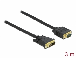 86750 Delock Kábel DVI 12+5 csatlakozódugóval - VGA csatlakozódugóval 3 m