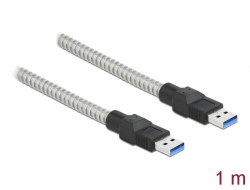 86775 Delock Kabel USB 3.2 Gen 1 męski Typ-A na męski Typ-A w koszulce metalowej 1 m