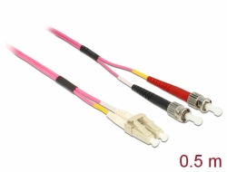 86547 Delock Optický kabel LC > ST Multimód OM4 0,5 m