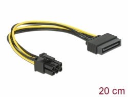 82924 Delock Cable Power SATA 15 pin > 6 pin PCI Express