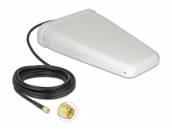 12001 Delock LTE Antenna SMA plug 7 - 9 dBi directional with connection cable (RG-58, 5 m) white outdoor