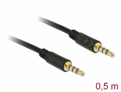 83434 Delock Stereo Jack Cable 3.5 mm 4 pin male to male 0.5 m black