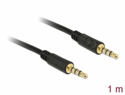 83435 Delock Stereo Jack Cable 3.5 mm 4 pin male to male 1 m black