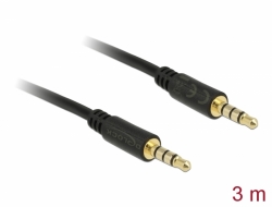 83437 Delock Stereo Jack Cable 3.5 mm 4 pin male to male 3 m black