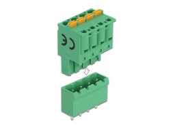 66501 Delock Terminal block set for PCB 4 pin 5.08 mm pitch vertical
