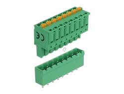 66503 Delock Terminal block set for PCB 8 pin 5.08 mm pitch vertical