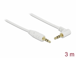 83759 Delock Stereo Jack Cable 3.5 mm 3 pin male > male angled 3 m white