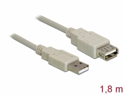 82239 Delock Verlängerungskabel USB 2.0 Typ-A Stecker zu USB 2.0 Typ-A Buchse 1,8 m grau