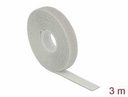 18275 Delock Hook-and-loop tape on roll L 3 m x W 13 mm grey