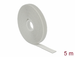 18276 Delock Hook-and-loop tape on roll L 5 m x W 13 mm grey