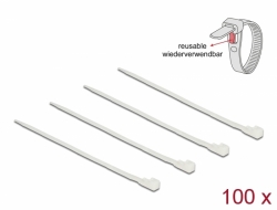 18637 Delock Cable ties releasable white L 200 x W 4.8 mm 100 pieces