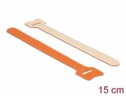 18695 Delock Klett-Kabelbinder L 150 mm x B 12 mm 10 Stück orange