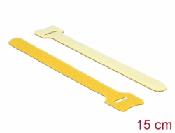 18698 Delock Serre-câbles à scratch, L 150 mm x l 12 mm 10 pièces jaune