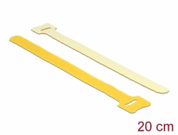 18699 Delock Brida para cable con gancho y lazo LA 200 mm x AN 12 mm (10 unidades) amarillo