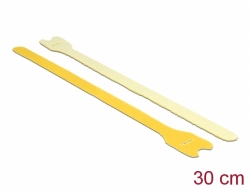 18700 Delock Brida para cable con gancho y lazo LA 300 mm x AN 12 mm (10 unidades) amarillo
