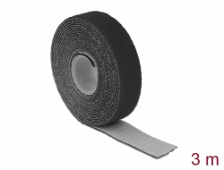 18714 Delock Hook-and-loop tape on roll L 3 m x W 20 mm black