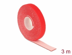 18718 Delock Klettband auf Rolle L 3 m x B 13 mm rot