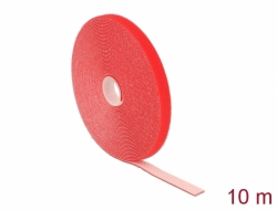 18720 Delock Páska suchého zipu na roli, D 10 m x Š 13 mm, červená