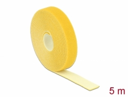 18739 Delock Hook-and-loop tape on roll L 5 m x W 20 mm yellow