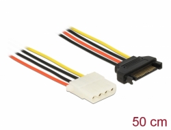 60137 Delock Power Cable SATA 15 pin male > 4 pin female 50 cm