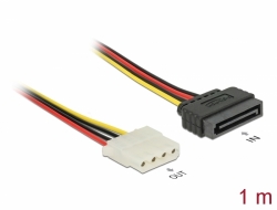60140 Delock Power Cable SATA 15 pin male > 4 pin female 100 cm