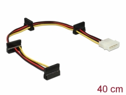 60142 Delock Cablu de alimentare cu conector tată Molex cu 4 pini > 4 conectori mamă SATA cu 15 pini de 40 cm