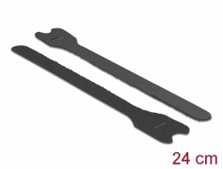 18264 Delock Serre-câbles à scratch L 240 x l 13 mm, noir, 10 pièces