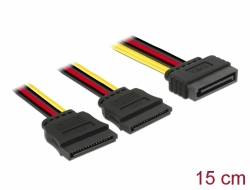 60174 Delock Cable Power SATA 15 pin > 2 x SATA HDD – straight