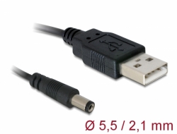 82197 Delock Kabel USB Power > DC 5,5 x 2,1 mm Stecker 1,0 m 