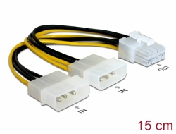 82397 Delock Kabel PCI Express Stromversorgung 8pin zu 2 x  5¼“ für Grafikkarten