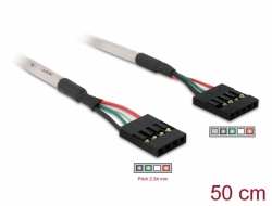 82439 Delock USB 2.0 Kabel 5 Pin Pfostenbuchse zu 4 Pin Pfostenbuchse 50 cm