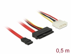82634 Delock Cable SAS SFF-8482 + Power > 1 x SATA 7 pin 0.5 m
