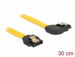 82828 Delock SATA 6 Gb/s kabel ravan do desno zakrivljen 30 cm žuti