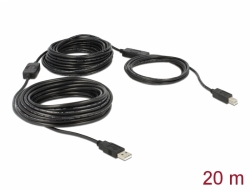 83557 Delock USB 2.0-s kábel A-típusú csatlakozódugóval > USB 2.0-s, B-típusú csatlakozódugóval, 20 m