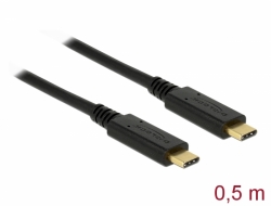 83042 Delock USB 3.1 Gen 2 (10 Gbps) kabel Type-C till Type-C 0,5 m PD 3 A E-Marker