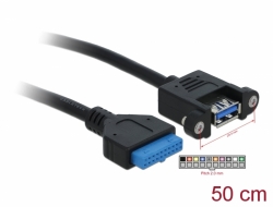 83118 Delock Cable USB 3.0 pin header female > 1 x USB 3.0-A female 