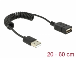 83163 Delock Verlängerungskabel USB 2.0-A Stecker / Buchse Spiralkabel 