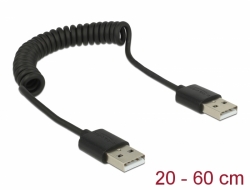 83239 Delock Cable USB 2.0-A male / male coiled cable