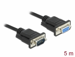 86598 Delock Sériový kabel rozhraní RS-232 D-Sub9, ze zástrčkového na zásuvkový, délky 5 m