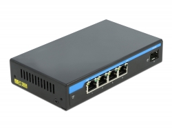87765 Delock Przełącznik Gigabit Ethernet z 4 portami PoE + 1 SFP
