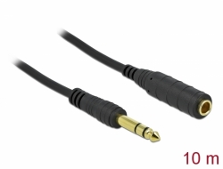 86766 Delock Stereo Jack prodlužovací kabel 6,35 mm 3 pin samec na samici 10 m černý